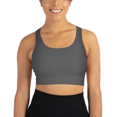 NEW Members Mark CHARCOAL Size S L XL XXL Seamless Racerback Athletic Sports Bra