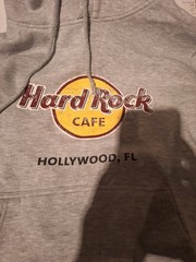 Hard Rock Cafe Hollywood Florida Hoodie Sweatshirt Gray – Logo – Women’s Medium