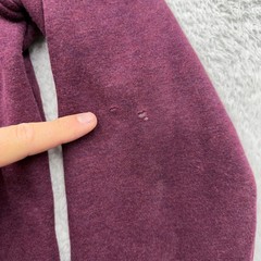 LL Bean Womens Quilted Full Zip Sweatshirt Jacket Plum Purple Size L 508104*