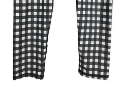 Albion Fit Black Gray & White Checkered Pattern Leggings Size Meas 26 x 23.5