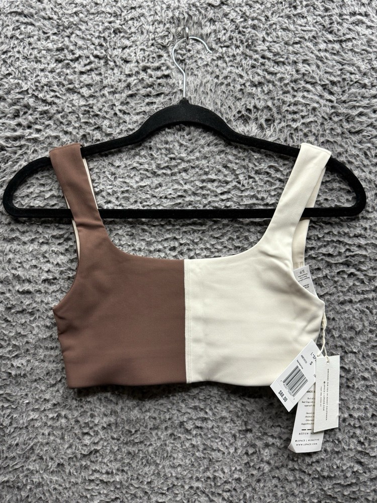 L Space Backbeat Cropped Tank Top Colorblock Size Small $88 New