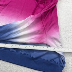 Lauren Ralph Lauren Ombre Dip Dye Cotton Hoodie Sweatshirt XL Pink Blue White