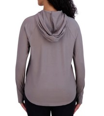 Sage Collective Women’s Gray Hoodie M, Thumbholes, Ribbed 4-Way Stretch Pullover