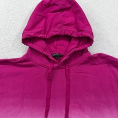 Lauren Ralph Lauren Ombre Dip Dye Cotton Hoodie Sweatshirt XL Pink Blue White