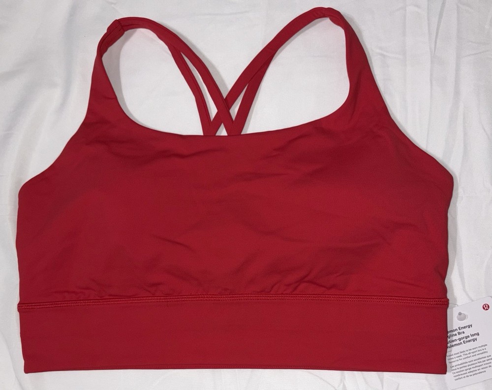 NWT✨LULULEMON✨SIZE 12✨ENERGY LONGLINE BRA B-D✨AUTHENTIC✨OXFORD RED✨#1 SELLER