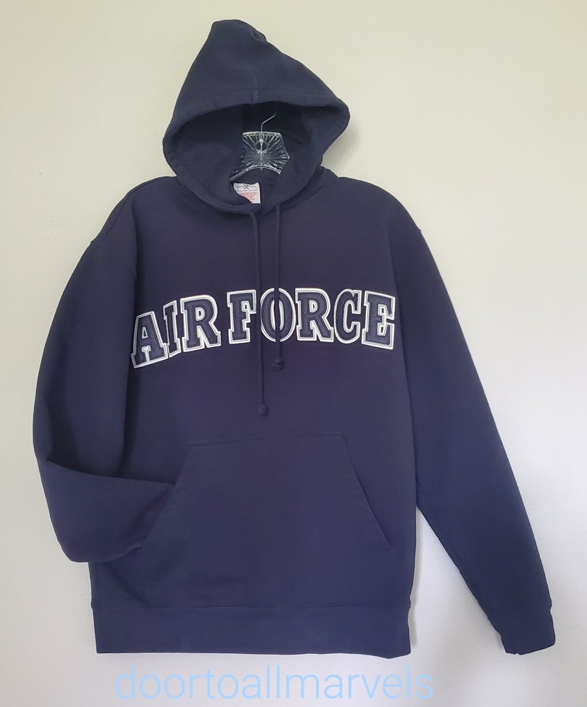 Eagle Crest Air Force Hoodie Sweatshirt Black Luxurious Fabric sz Medium Unisex
