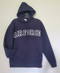 Eagle Crest Air Force Hoodie Sweatshirt Black Luxurious Fabric sz Medium Unisex