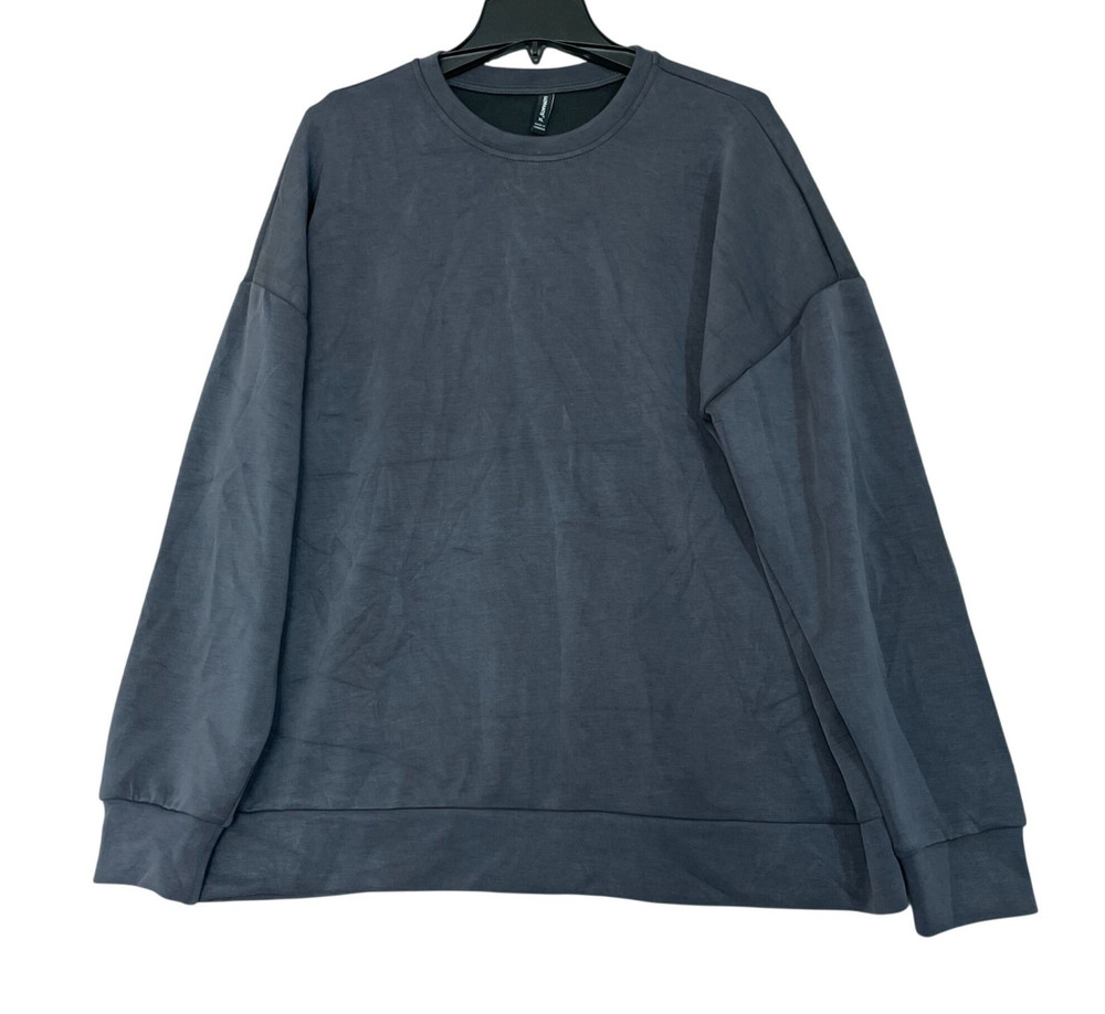 NWOT Lazypants Women’s XL Crewneck Lounge Sweatshirt Charcoal Gray B1465