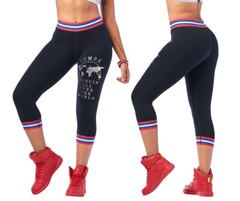 Zumba Dancin’Capri Leggings – Bold Black sz XS & Small ~ Free Shipping! New!