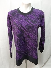 LuLaRoe S Black/Purple HANNAH Crew Neck Oversized Sweatshirt #L144