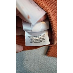 Madewell Womens Burnt Orange Waffle Knit V-Neck Thermal Sweatshirt NO459 Large
