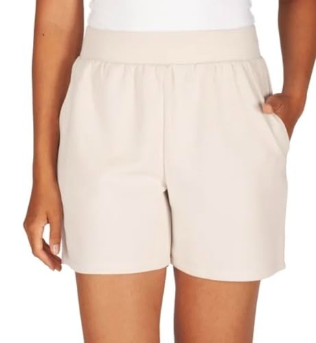 LazyPants Women’s Luxe Short, Cream, Size- M