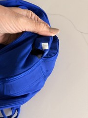 Lululemon Energy Bra Long Line Royal Blue Strappy Sports Bra Size 8 Square Dot
