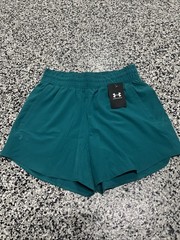 NWT Under Armour Women’s Flex Woven 5″ Athletic Shorts Size Small Teal 1376933