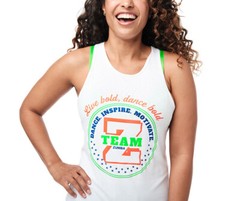 Zumba Team Zumba High Neck Tank Top – White – XS S L XXL ~ Free Ship!