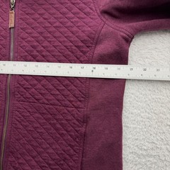 LL Bean Womens Quilted Full Zip Sweatshirt Jacket Plum Purple Size L 508104*