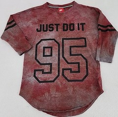 NIKE Just Do It 95 Women’s Small Shirt Procion Ice Tie Dyed Upcycled Custom LOGO