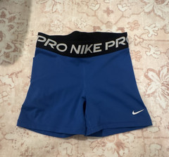 Nike Pro Women’s Blue Compression Training Shorts Pull On Elastic Stretch Knit
