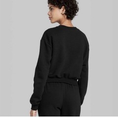 Wild Fable Women’s Black Crewneck Fleece Pullover Sweatshirt Long Sleeve S