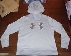 Under Armour Cold Gear Loose Hoodie Adult Womens Large Quilted Logo Sweatshirt
