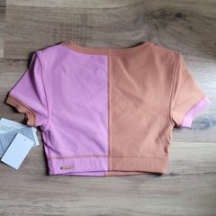 NWT L SPACE Revolutions Ribbed Colorblock Activewear Crop Top XS