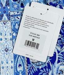 Gottex LifeStyle UPF 1/4 Zip Long sleeve Pullover Geo Printed S M L XL Blue B1