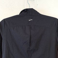 Brooks Womens Medium Jacket Coat Running Shelter Technology Black Snap Zip
