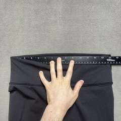 Lululemon Reveal Crop Tights Womens Large Gray/Black Cropped 15″ Inseam LW6HGPS