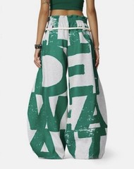 Aelfric Eden Gray Green Rope Graffiti Barrel Baggy Sweatpants Medium NWT Street