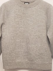 Beyoncé Ivy Park Stitched Quilted Logo Sweatshirt 2XS Gray Crewneck Pullover