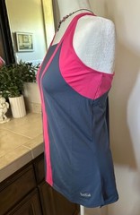 BOLLE Women’s Pink & Gray Blue Athletic Workout Activewear Top Size L