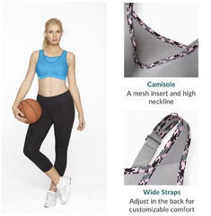 Glamorise No‑Bounce Cami Sports Bra • Wirefree Wicking Full Figure 44G Blue NIP