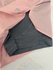 Fabletics 2-In-1 Running Shorts Women Large Pink Gray Lined Athletic Training