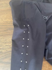 Preowned Women’s Soulcycle Black Leggings With Double Row of Silver Stars