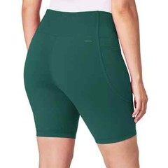 Mondetta Women’s High Waist Biker Ribbed Shorts, Green, Size S