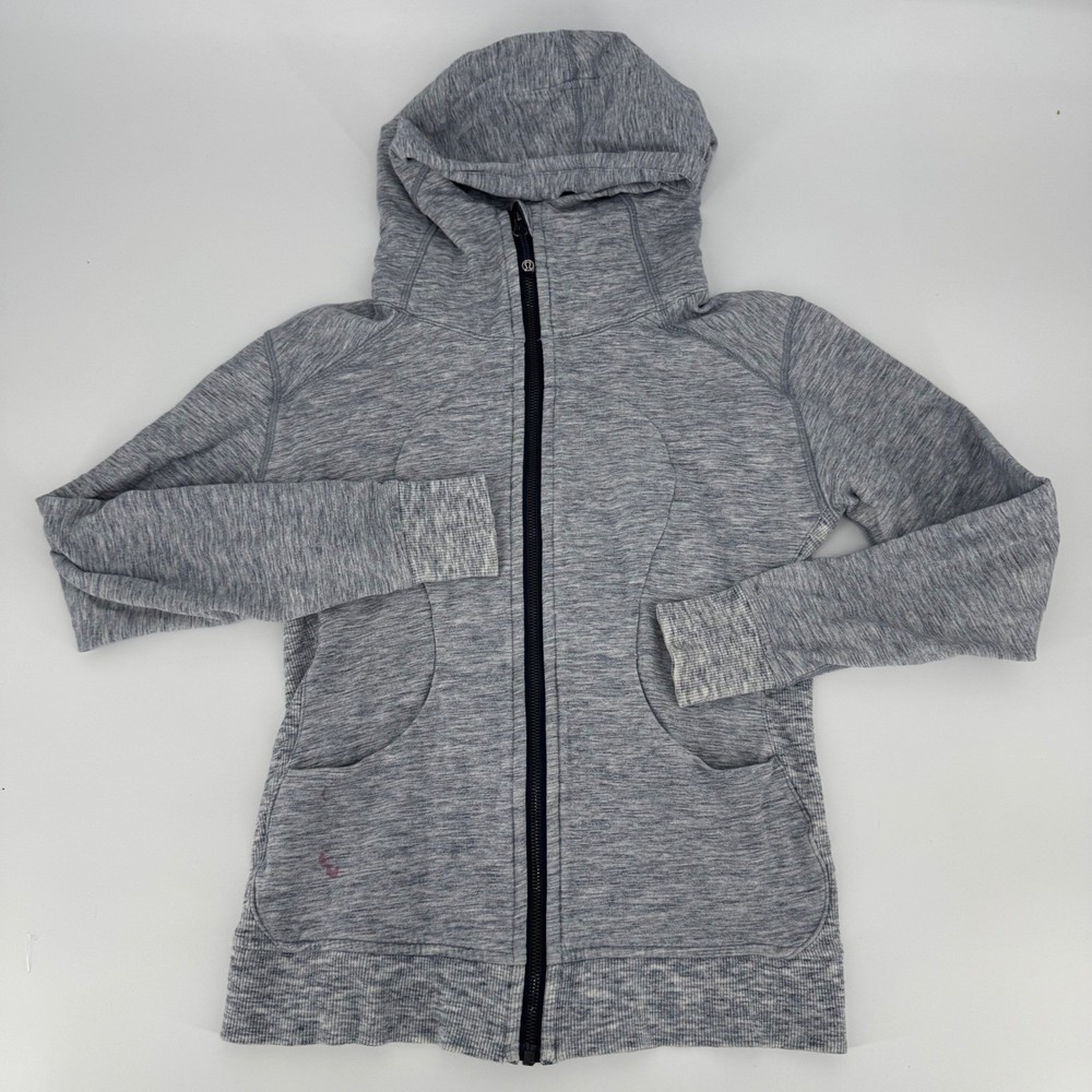Lululemon Scuba Hoodie II Heathered Gray Full Zip Thumbholes Women’s 6