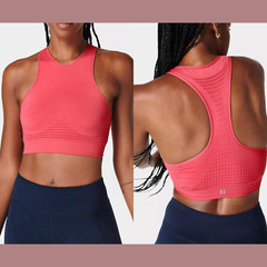 NWT $44 Sweaty Betty [ Small ] Stamina High Neck Sports Bra in Odyssey Pink U843