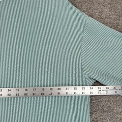 OFEFEAN Womens Oversized Crew Neck Sweater, XL, Light Blue Green White Trim NWT