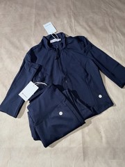 Lululemon Navy 2pc Tracksuit Set Zip Jacket & Pants High Neck Women’s 4