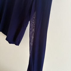 G Lifestyle Women’s Large Navy Blue Long Sleeve Shirt Nylon Golf Tennis E6
