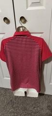 Nike Golf Polo Womens M MULT. (Red Pink &Blue&White Striped) Dri-Fit SS SLEEVE