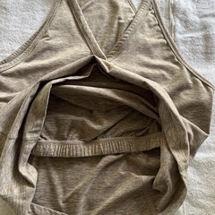 Sincerely Jules Active Tank Top Womens Large Tan Henley Halter Boho Comfortcore