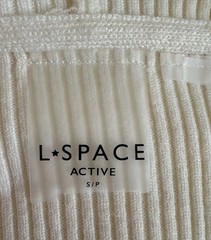 NEW L Space Jet Set Sweater Cropped Zip Up Ribbed Cream Hoody Small Boxy Beach