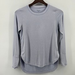 Athleta Womens Long Sleeve Active Top Blue Heathered Thumbhole High Low Hem M