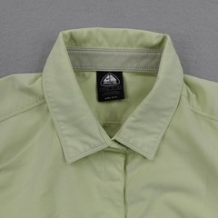 Vintage Nike ACG Shirt Womens Medium Green Dri Fit Cap Sleeve Snap Up Top Hiking