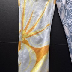 FP Movement Double Take Printed Leggings Women SZ M MidRise 7/8 Pant Yellow Blue