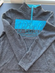PINK Victoria’s Secret Gray Blue 1/4 Zip Sweatshirt Womens XS Extra Small