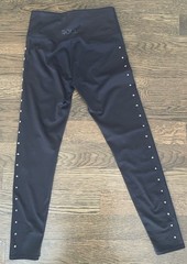 Preowned Women’s Soulcycle Black Leggings With Double Row of Silver Stars