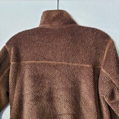 Patagonia Sweatshirt Women’s Medium 1/4 Snap Zip Brown Long Sleeve Fuzy
