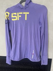 Reebok CrossFit Women’s M Purple/Yellow Lightweight Pullover Hoodie Raglan LS